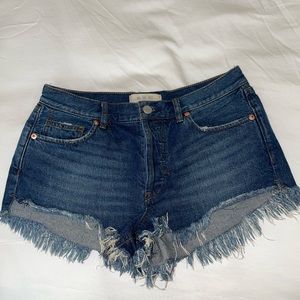 Free People Frayed Denim Shorts